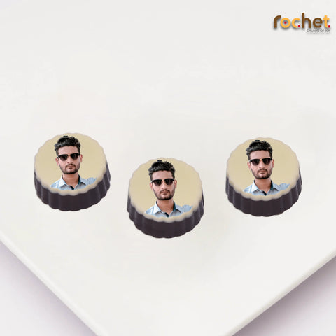 Tasty Ganesh Chaturthi gift box personalised with photo on box and chocolates ( with photo printed chocolates )