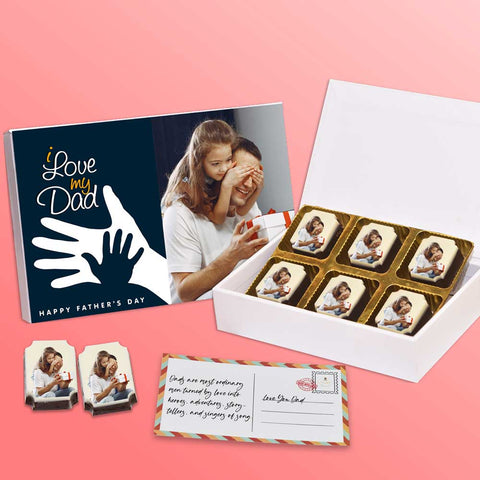 Unique Gift Idea For Father's Day With Photo On Box And Chocolates ( With Photo Printed Chocolates )