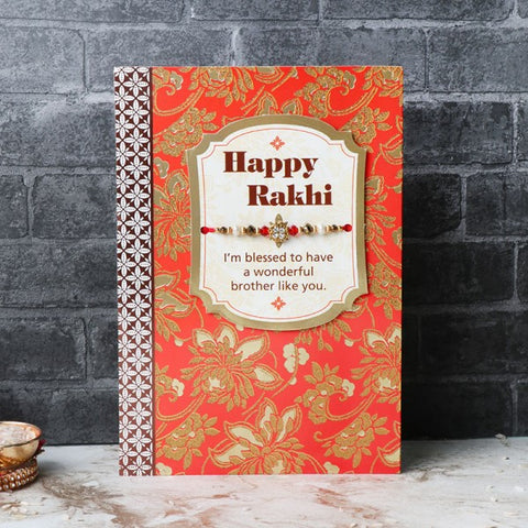 Rakhi  Complete Ritual Kit - Rakhi, Chawal, Roli, Greeting Card Complete