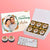 Romantic anniversary gift box personalised with photo on box and chocolates ( with photo printed chocolates )