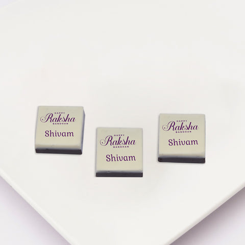 Unique rakhi gift box personalised with photo on box and chocolates ( with photo printed chocolates )