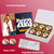 Best New Year gift box personalized with photo on box and very delicious round chocolates ( with photo printed chocolates)